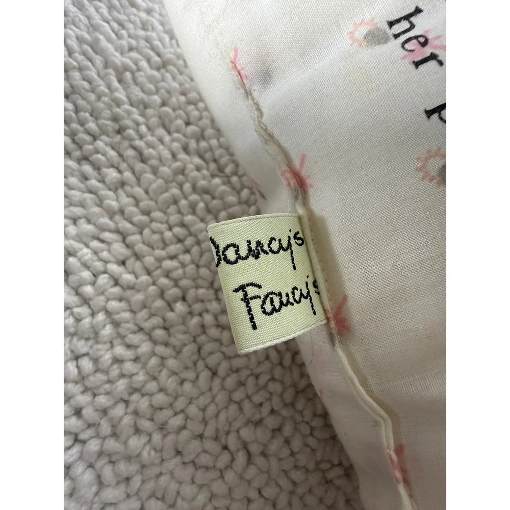 Vintage Nancy's Fancy Tooth Fairy Pillow Pink‎ Blue Felt Eyelet Lace 6x6
